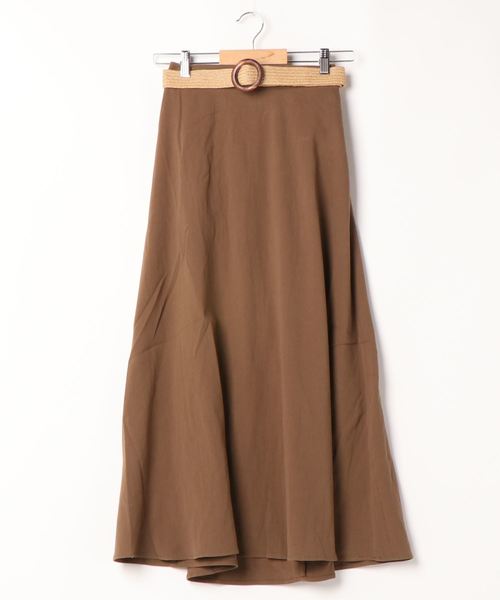 natural couture（ナチュラルクチュール）の「ラフィアベルト付きフレアスカート（スカート・レディース・ライトベージュ/イエロー/ブラウン/ブラック・FREE）」の11枚目の写真