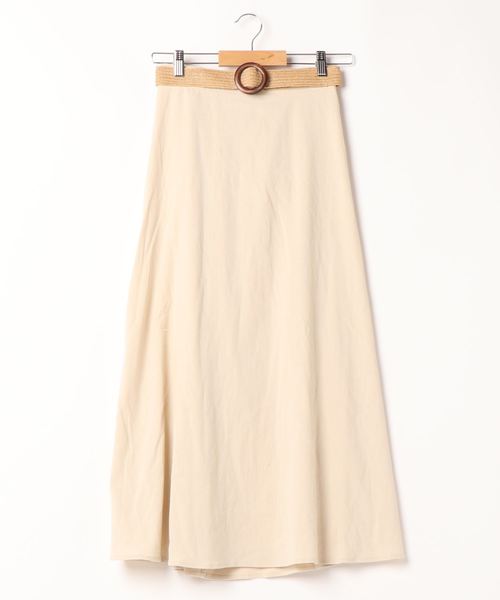 natural couture（ナチュラルクチュール）の「ラフィアベルト付きフレアスカート（スカート・レディース・ライトベージュ/イエロー/ブラウン/ブラック・FREE）」の10枚目の写真