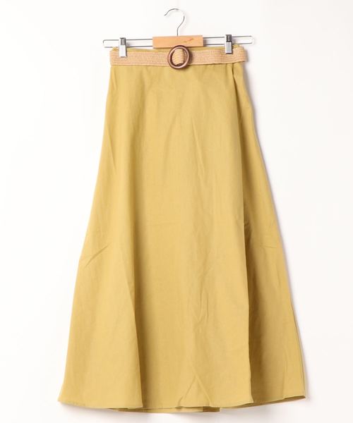 natural couture（ナチュラルクチュール）の「ラフィアベルト付きフレアスカート（スカート・レディース・ライトベージュ/イエロー/ブラウン/ブラック・FREE）」の9枚目の写真