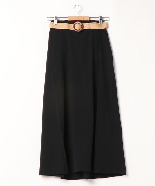 natural couture（ナチュラルクチュール）の「ラフィアベルト付きフレアスカート（スカート・レディース・ライトベージュ/イエロー/ブラウン/ブラック・FREE）」の8枚目の写真