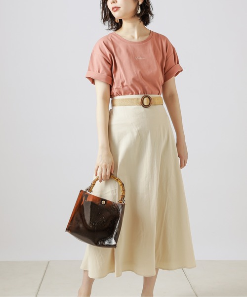 natural couture（ナチュラルクチュール）の「ラフィアベルト付きフレアスカート（スカート・レディース・ライトベージュ/イエロー/ブラウン/ブラック・FREE）」の22枚目の写真