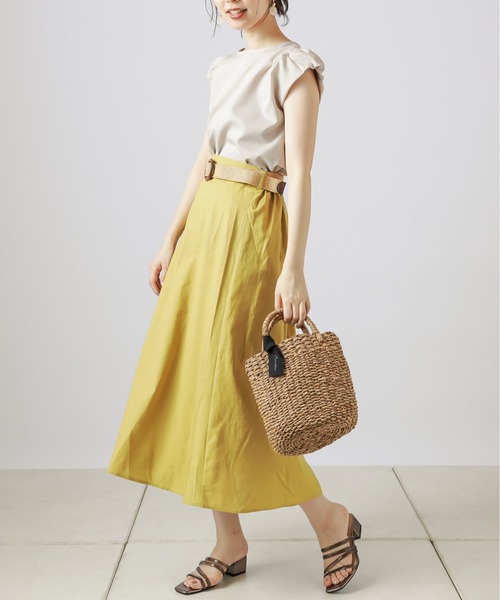 natural couture（ナチュラルクチュール）の「ラフィアベルト付きフレアスカート（スカート・レディース・ライトベージュ/イエロー/ブラウン/ブラック・FREE）」の21枚目の写真