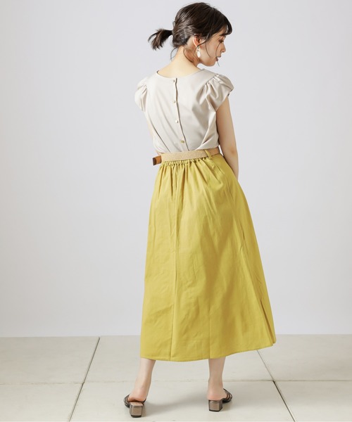 natural couture（ナチュラルクチュール）の「ラフィアベルト付きフレアスカート（スカート・レディース・ライトベージュ/イエロー/ブラウン/ブラック・FREE）」の19枚目の写真
