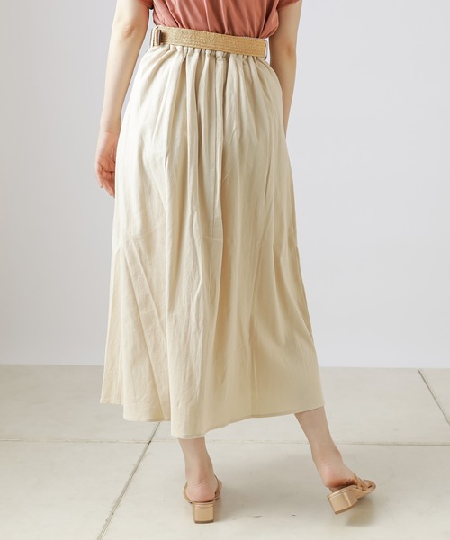 natural couture（ナチュラルクチュール）の「ラフィアベルト付きフレアスカート（スカート・レディース・ライトベージュ/イエロー/ブラウン/ブラック・FREE）」の16枚目の写真