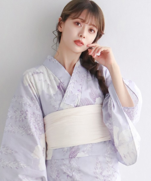 KYOETSU（キョウエツ）の「1人で簡単着付け ワンピース 浴衣 2点セット A ( ワンピース浴衣 + 帯 )（浴衣・レディース・ホワイト系その他/グリーン系その他/ブルー系その他/パープル系その他/イエロー系その他/ホワイト系その他2/ホワイト系その他3/ホワイト系その他4/グリーン系その他2/ブルー系その他2/パープル系その他2/パープル系その他3/その他5/その他1/その他2/その他3/その他4/その他6/その他7/その他8/その他16/その他10/その他11/その他12/その他13/その他14/その他15/その他9・ﾌﾘｰ(L)/TL/S/フリー）」の18枚目の写真