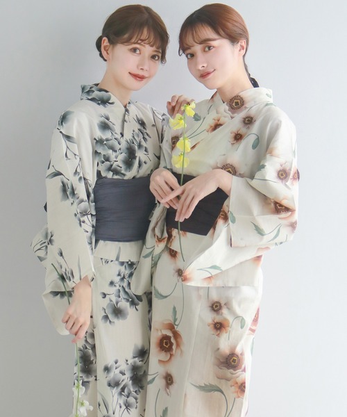 1人で簡単着付け ワンピース 浴衣 2点セット( ワンピース浴衣 +