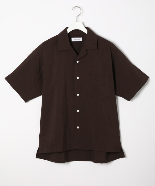 ADAM ET ROPE'（アダムエロペ）の「【EVALET/エバレット】ボックスシルエット オープンカラーシャツ（シャツ/ブラウス・メンズ・ダークブラウン/ブルー系その他2/ブラック・L/M）」の2枚目の写真