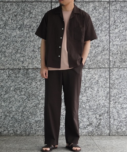 ADAM ET ROPE'（アダムエロペ）の「【EVALET/エバレット】ボックスシルエット オープンカラーシャツ（シャツ/ブラウス・メンズ・ダークブラウン/ブルー系その他2/ブラック・L/M）」の13枚目の写真