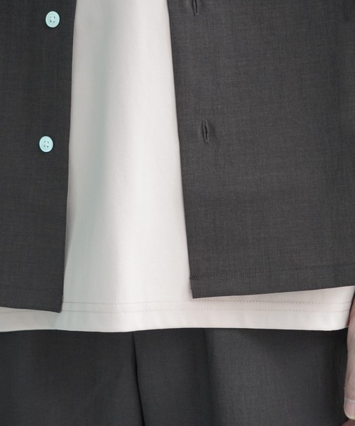 ADAM ET ROPE'（アダムエロペ）の「【EVALET/エバレット】ボックスシルエット オープンカラーシャツ（シャツ/ブラウス・メンズ・ダークブラウン/ブルー系その他2/ブラック・L/M）」の8枚目の写真