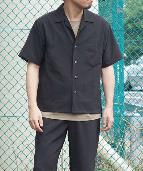 ADAM ET ROPE'（アダムエロペ）の「【EVALET/エバレット】ボックスシルエット オープンカラーシャツ（シャツ/ブラウス・メンズ・ダークブラウン/ブルー系その他2/ブラック・L/M）」の16枚目の写真