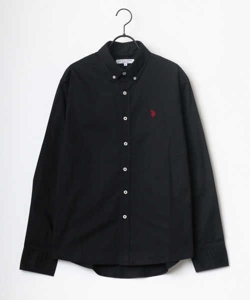 U.S. POLO ASSN.（ユーエスポロアッスン）の「U.S. POLO ASSN./ユーエスポロアッスン 別注 ツイル 無地 ストライプ ロゴ ワンポイント刺繍 ボタンダウンシャツ/レディース メンズ（シャツ/ブラウス・メンズ・ホワイト/ブラック/ベージュ/ネイビー/ホワイト系その他/ブルー系その他/ブルー系その他2/ブルー系その他3・LL/M/L）」の10枚目の写真