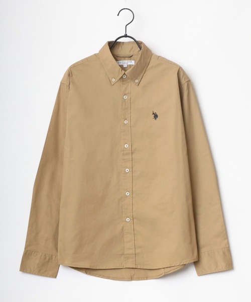 U.S. POLO ASSN.（ユーエスポロアッスン）の「U.S. POLO ASSN./ユーエスポロアッスン 別注 ツイル 無地 ストライプ ロゴ ワンポイント刺繍 ボタンダウンシャツ/レディース メンズ（シャツ/ブラウス・メンズ・ホワイト/ブラック/ベージュ/ネイビー/ホワイト系その他/ブルー系その他/ブルー系その他2/ブルー系その他3・LL/M/L）」の11枚目の写真