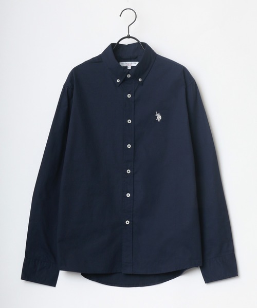 U.S. POLO ASSN.（ユーエスポロアッスン）の「U.S. POLO ASSN./ユーエスポロアッスン 別注 ツイル 無地 ストライプ ロゴ ワンポイント刺繍 ボタンダウンシャツ/レディース メンズ（シャツ/ブラウス・メンズ・ホワイト/ブラック/ベージュ/ネイビー/ホワイト系その他/ブルー系その他/ブルー系その他2/ブルー系その他3・LL/M/L）」の12枚目の写真