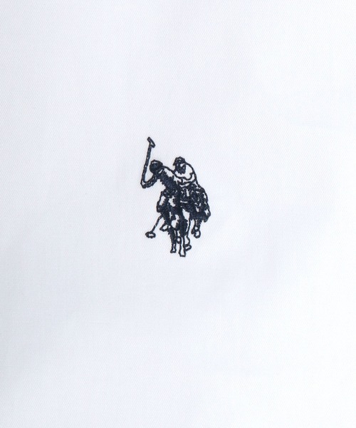 U.S. POLO ASSN.（ユーエスポロアッスン）の「U.S. POLO ASSN./ユーエスポロアッスン 別注 ツイル 無地 ストライプ ロゴ ワンポイント刺繍 ボタンダウンシャツ/レディース メンズ（シャツ/ブラウス・メンズ・ホワイト/ブラック/ベージュ/ネイビー/ホワイト系その他/ブルー系その他/ブルー系その他2/ブルー系その他3・LL/M/L）」の15枚目の写真