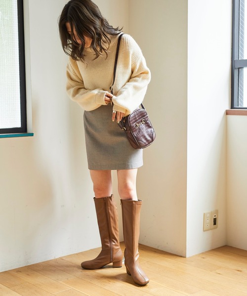 WEGO（ウィゴー）の「WEGO/ロングブーツ（ブーツ・レディース・ブラック/ブラウン/オフホワイト・MEDIUM/LARGE）」の7枚目の写真