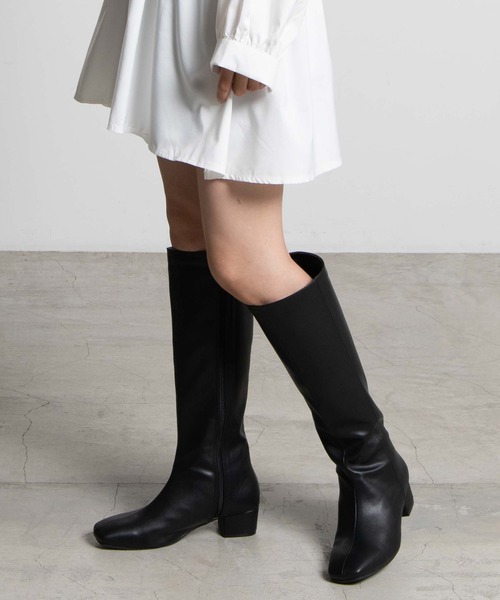 WEGO（ウィゴー）の「WEGO/ロングブーツ（ブーツ・レディース・ブラック/ブラウン/オフホワイト・MEDIUM/LARGE）」の12枚目の写真