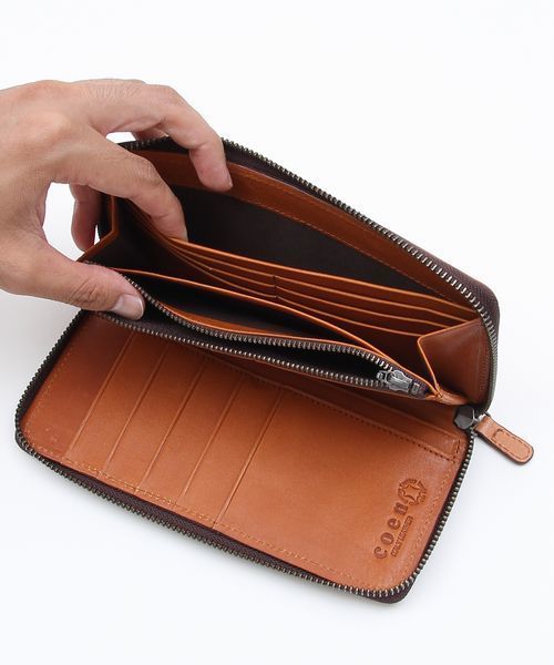 coen（コーエン）の「イタリアンレザーロングウォレットⅡ（財布・メンズ・ブラック/ブラウン/ダークブラウン・フリー）」の12枚目の写真