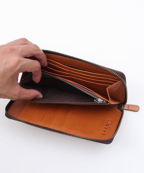 coen（コーエン）の「イタリアンレザーロングウォレットⅡ（財布・メンズ・ブラック/ブラウン/ダークブラウン・フリー）」の13枚目の写真