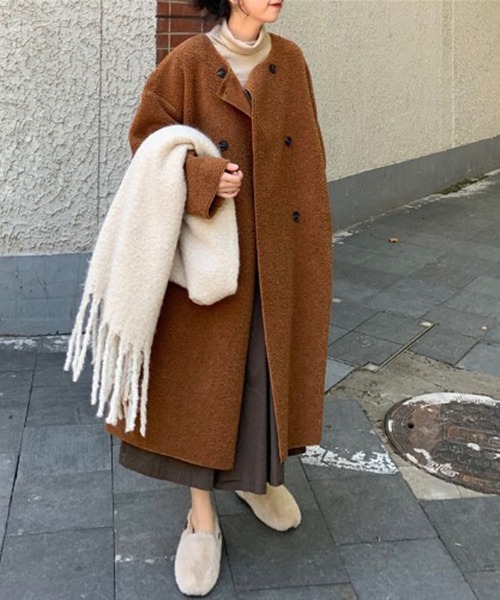 Jewelobe(ジュエローブ)の「ボアロングコート(その他アウター・レディース・ネイビー/ブラウン・FREE)」の18枚目の写真