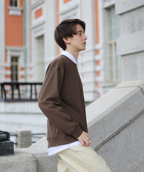 Beauty&Habit(ビューティアンドハビット)の「【Beauty&Habit】ワンポイントロゴ刺繍トレーナー(スウェット・メンズ・ブラウン/グレー系その他/ブルー系その他・M/L/XL)」の10枚目の写真