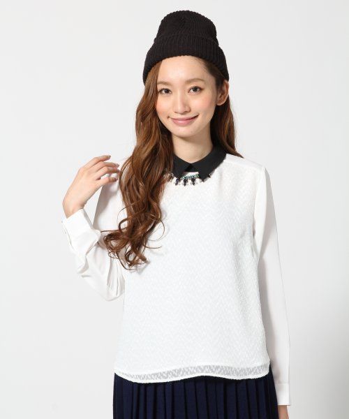 HARE（ハレ）の「ガラカサネプルオーバーシャツ【HARE】（シャツ/ブラウス・レディース・オフホワイト/ブラック・FREE）」の10枚目の写真