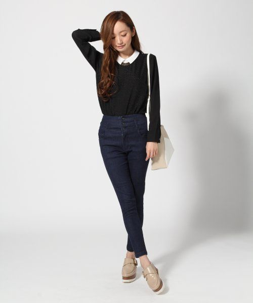 HARE（ハレ）の「ガラカサネプルオーバーシャツ【HARE】（シャツ/ブラウス・レディース・オフホワイト/ブラック・FREE）」の3枚目の写真