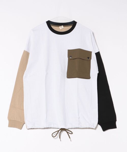 ARCHIVER（アーカイバ）の「【69】【it】ミリタリーポケットロングスリーブカットソー（Tシャツ/カットソー・メンズ・ホワイト系その他/ブラック系その他/ベージュ系その他/ホワイト系その他2・MEDIUM/LARGE）」の2枚目の写真