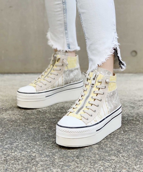 ASH（アッシュ）の「【JAGGER PATCHWORK】WH/C 厚底スニーカー（スニーカー・レディース・ホワイト・37/40/39/35/36/38）」の2枚目の写真