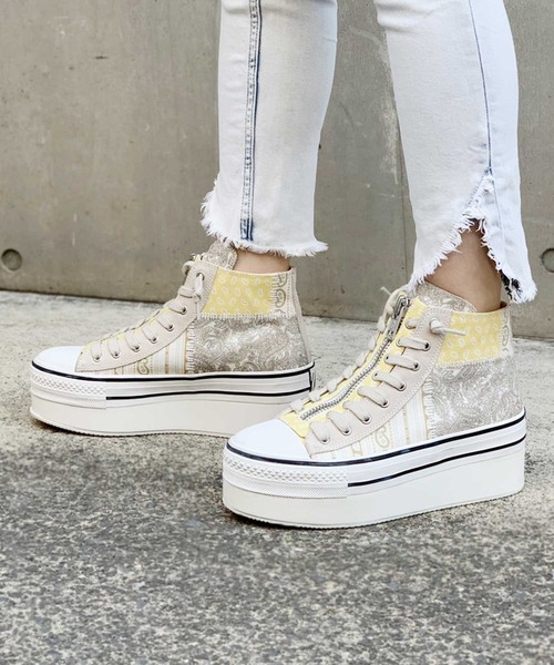 ASH（アッシュ）の「【JAGGER PATCHWORK】WH/C 厚底スニーカー（スニーカー・レディース・ホワイト・37/40/39/35/36/38）」の3枚目の写真