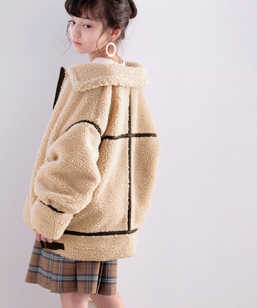 classicalelf（クラシカルエルフ）の「《キッズ》ふわもこボアフライトジャケット（ブルゾン・キッズ・ベージュ・130/140/150/160）」の5枚目の写真