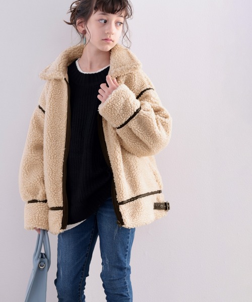 classicalelf（クラシカルエルフ）の「《キッズ》ふわもこボアフライトジャケット（ブルゾン・キッズ・ベージュ・130/140/150/160）」の7枚目の写真