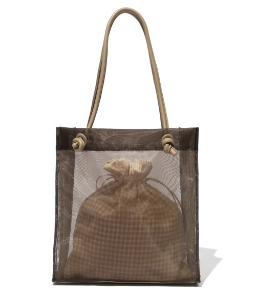 Heather(ヘザー)の「チュールトートSET 934957(トートバッグ・レディース・ホワイト系その他/ブラウン系その他・ONESIZE)」の3枚目の写真