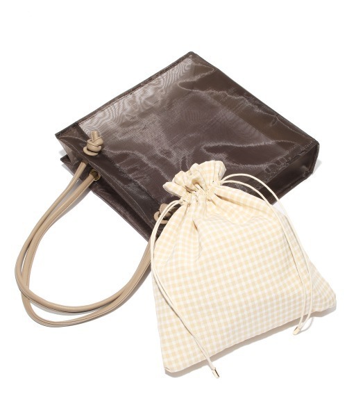 Heather(ヘザー)の「チュールトートSET 934957(トートバッグ・レディース・ホワイト系その他/ブラウン系その他・ONESIZE)」の9枚目の写真