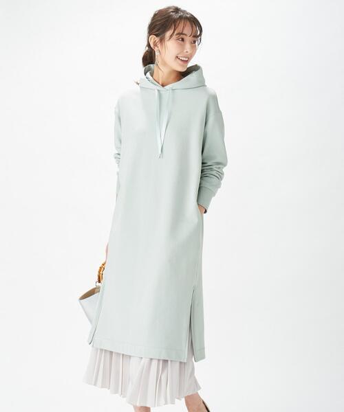 J.PRESS(ジェイプレス)の「裏毛 スウェットワンピース(ワンピース・レディース・ライトグレー系/ライトグリーン系/ネイビー系・F)」の2枚目の写真