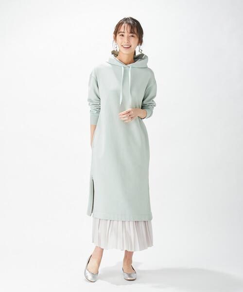 J.PRESS(ジェイプレス)の「裏毛 スウェットワンピース(ワンピース・レディース・ライトグレー系/ライトグリーン系/ネイビー系・F)」の14枚目の写真