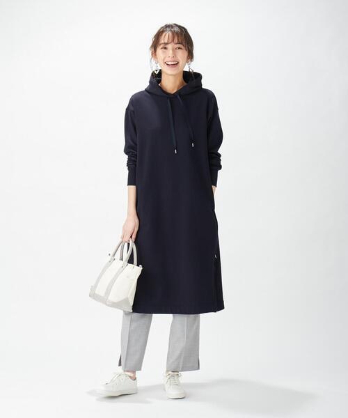 J.PRESS(ジェイプレス)の「裏毛 スウェットワンピース(ワンピース・レディース・ライトグレー系/ライトグリーン系/ネイビー系・F)」の12枚目の写真