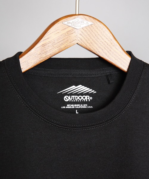 OUTDOOR PRODUCTS APPAREL(アウトドアプロダクツアパレル)の「袖エンボスロゴ 防シワトレーナー/スウェット UVカット 袖プリント ワンポイントブランドロゴ(スウェット・メンズ・ホワイト/ブラック/パープル・MEDIUM/LARGE/X-LARGE)」の9枚目の写真