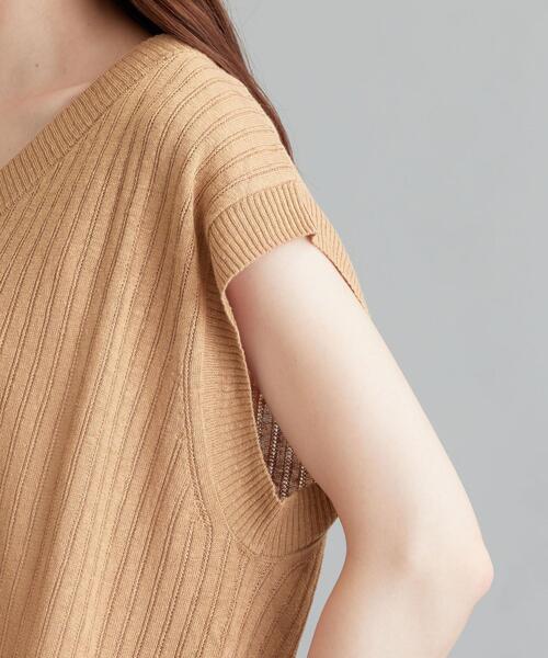 green label relaxing（グリーンレーベルリラクシング）の「[ 手洗い可能 ] CFC L タック リブ Vネック プルオーバー ニット（ニット/セーター・レディース・ブラック/ベージュ/ナチュラル/ケリー・FREE）」の9枚目の写真