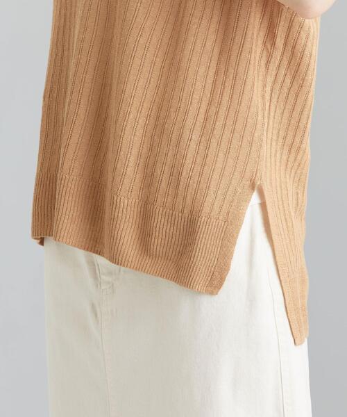 green label relaxing（グリーンレーベルリラクシング）の「[ 手洗い可能 ] CFC L タック リブ Vネック プルオーバー ニット（ニット/セーター・レディース・ブラック/ベージュ/ナチュラル/ケリー・FREE）」の10枚目の写真