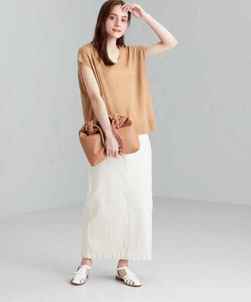 green label relaxing（グリーンレーベルリラクシング）の「[ 手洗い可能 ] CFC L タック リブ Vネック プルオーバー ニット（ニット/セーター・レディース・ブラック/ベージュ/ナチュラル/ケリー・FREE）」の13枚目の写真