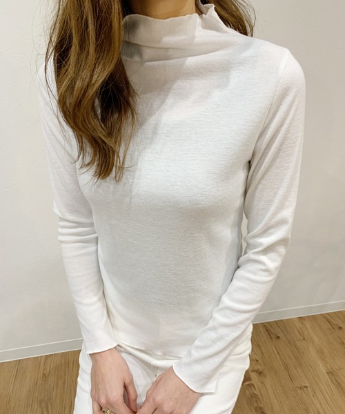 Alite cloth(アリーテクロス)の「メロウ加工ボトルハイネックインナーカッソートップス(Tシャツ/カットソー・レディース・ホワイト/ブラック/グレー/グリーン・FREE)」の7枚目の写真
