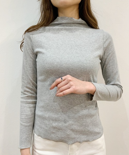 Alite cloth(アリーテクロス)の「メロウ加工ボトルハイネックインナーカッソートップス(Tシャツ/カットソー・レディース・ホワイト/ブラック/グレー/グリーン・FREE)」の11枚目の写真
