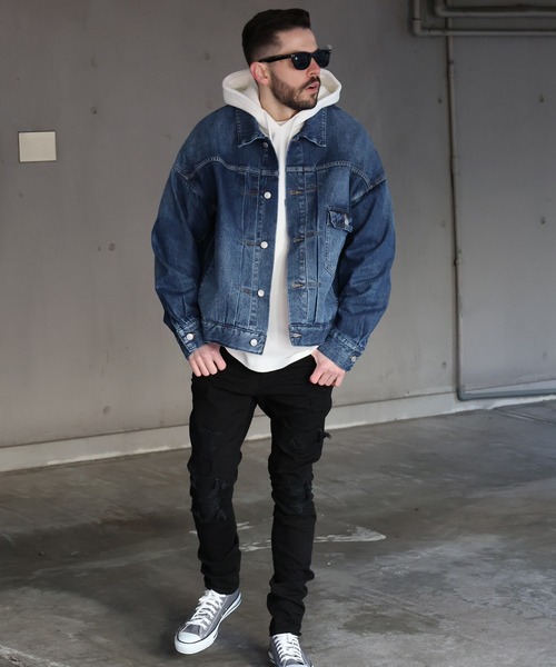 JACKROSE(ジャックローズ)の「JE BIG SIZE Gジャン(デニムジャケット・メンズ・インディゴブルー/アイボリー/ストライプ・M/L)」の10枚目の写真