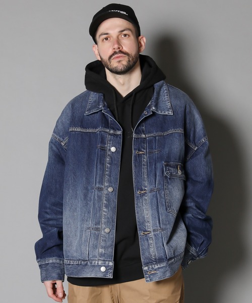 JACKROSE(ジャックローズ)の「JE BIG SIZE Gジャン(デニムジャケット・メンズ・インディゴブルー/アイボリー/ストライプ・M/L)」の18枚目の写真