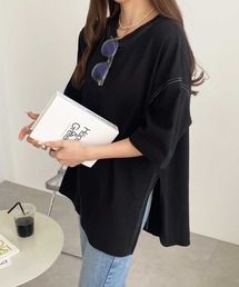 綿100％ビッグシルエットステッチＴシャツ