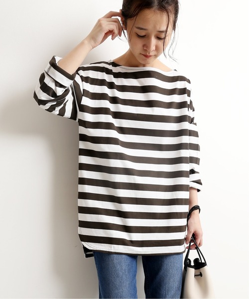 SLOBE IENA(スローブイエナ)の「ラウンドテールロングTEE【手洗い可能】◆(Tシャツ/カットソー)」|ブラウン