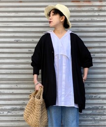 SUVINガスコットンテンジク Vネックカーディガン◆ブラウン◆ JOURNAL STANDARD LUXE（ジャーナルスタンダード ラックス）の