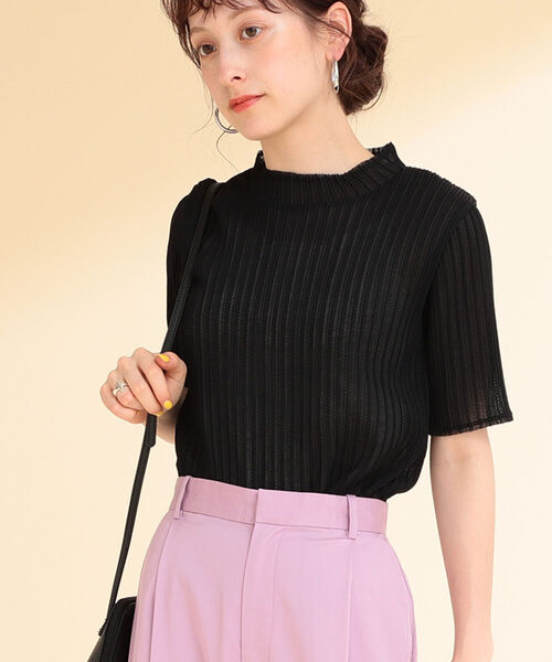 Ray BEAMS（レイビームス）の「Ray BEAMS / プリーツ ハイネック Tシャツ（Tシャツ/カットソー・レディース・ブラック/ベージュ/グリーン系その他2・ONE SIZE）」の4枚目の写真