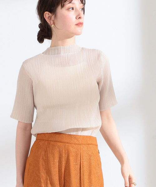 Ray BEAMS（レイビームス）の「Ray BEAMS / プリーツ ハイネック Tシャツ（Tシャツ/カットソー・レディース・ブラック/ベージュ/グリーン系その他2・ONE SIZE）」の11枚目の写真