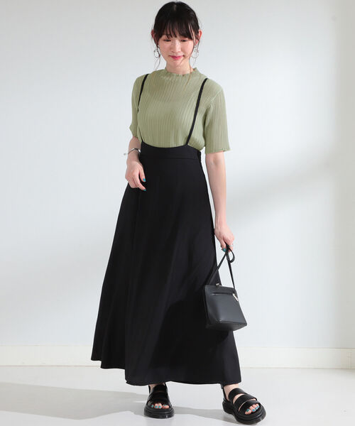 Ray BEAMS（レイビームス）の「Ray BEAMS / プリーツ ハイネック Tシャツ（Tシャツ/カットソー・レディース・ブラック/ベージュ/グリーン系その他2・ONE SIZE）」の19枚目の写真